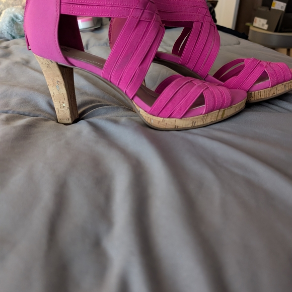 Pink Strappy Heeled Sandals - Picture 1 of 3
